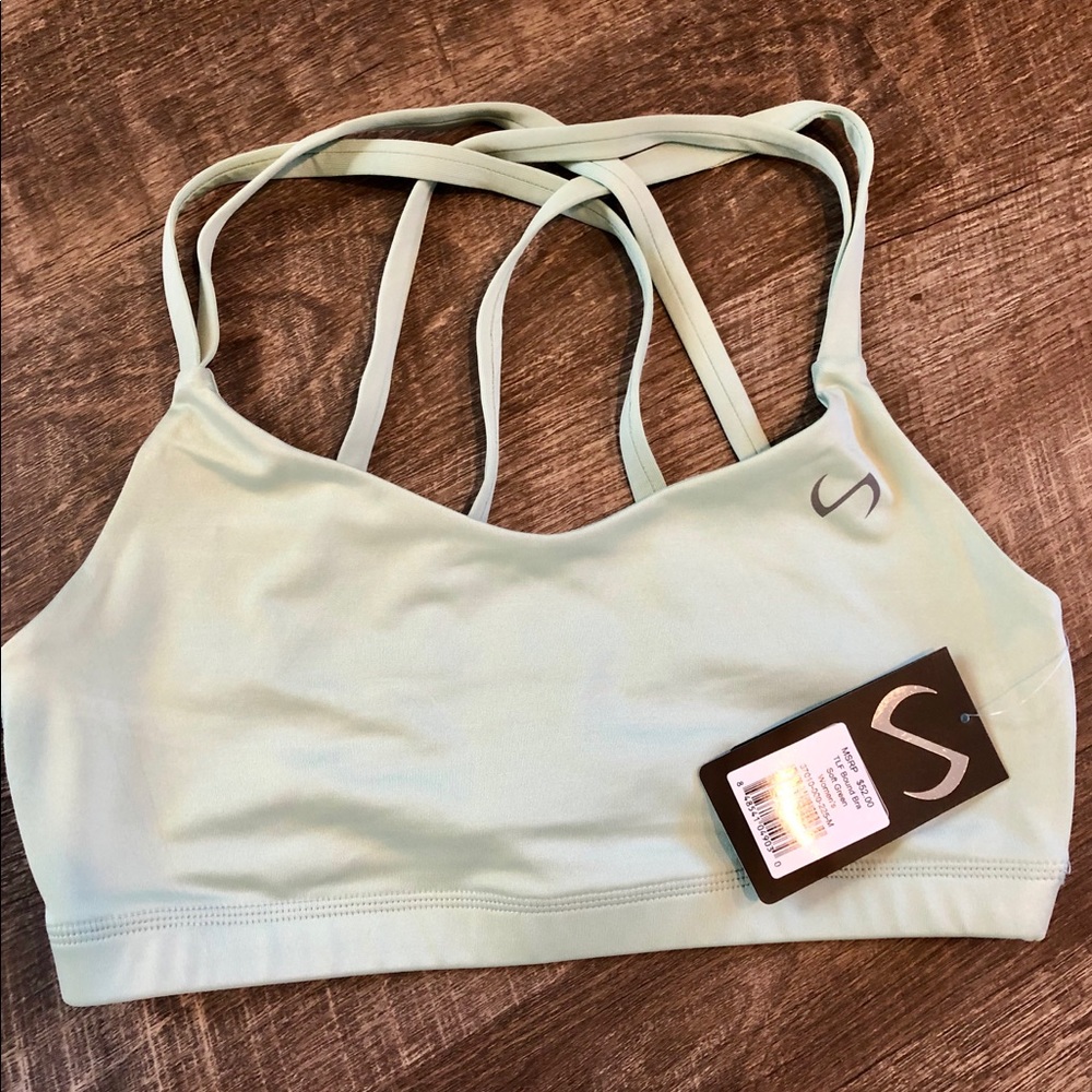 Mint Green Yoga Sports Bra medium